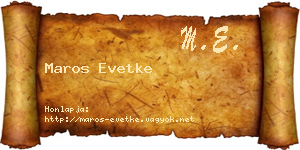 Maros Evetke névjegykártya